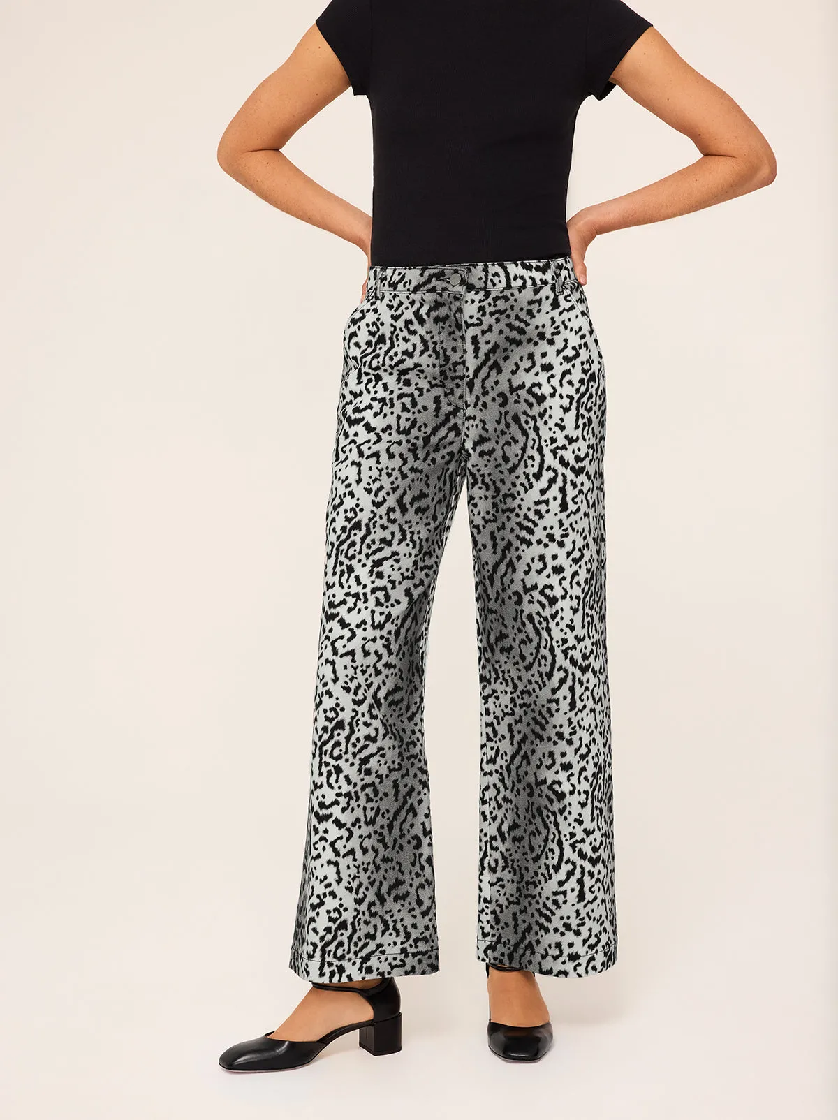 Remi Snow Leopard Print Trousers