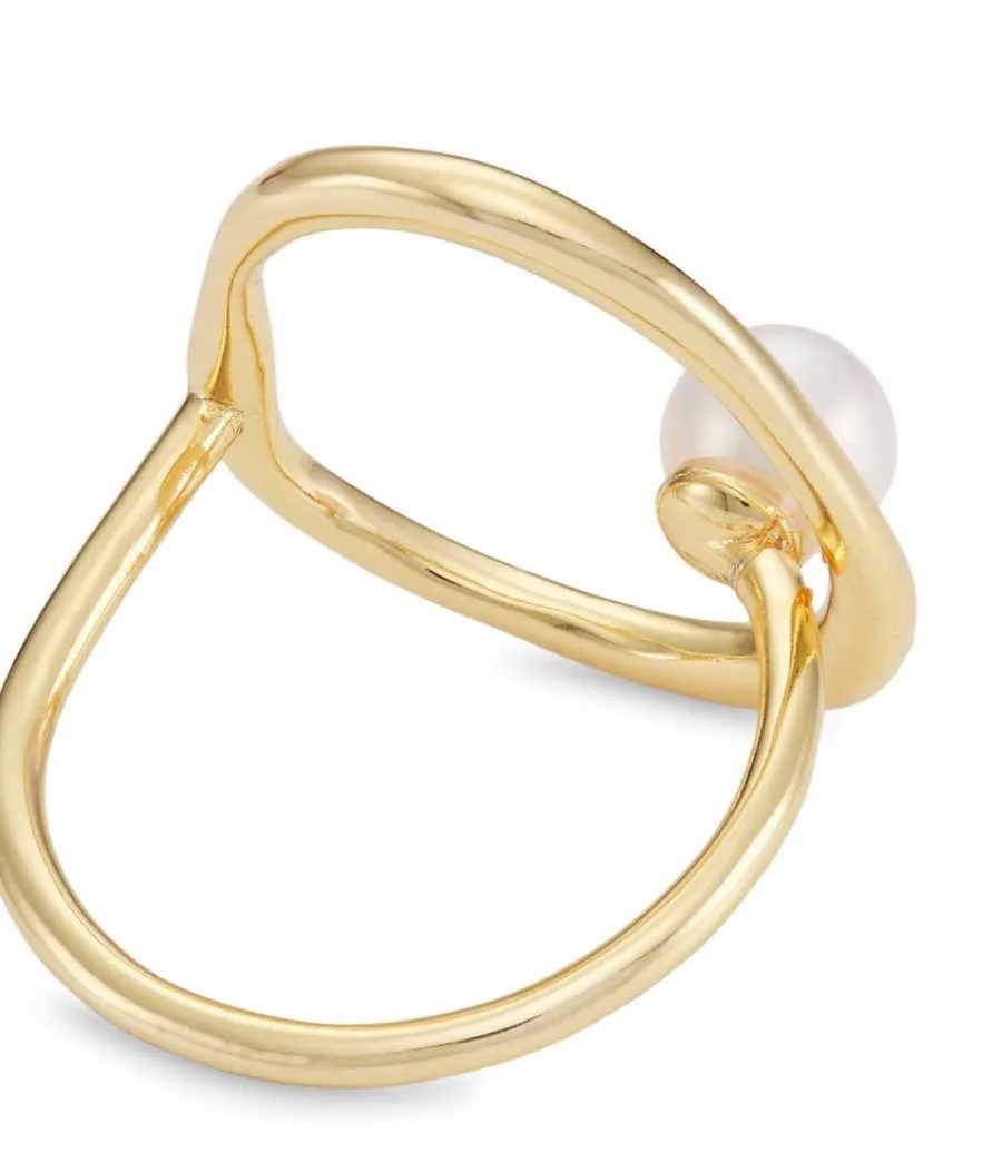 Ring- Sculptural Pearl Steel