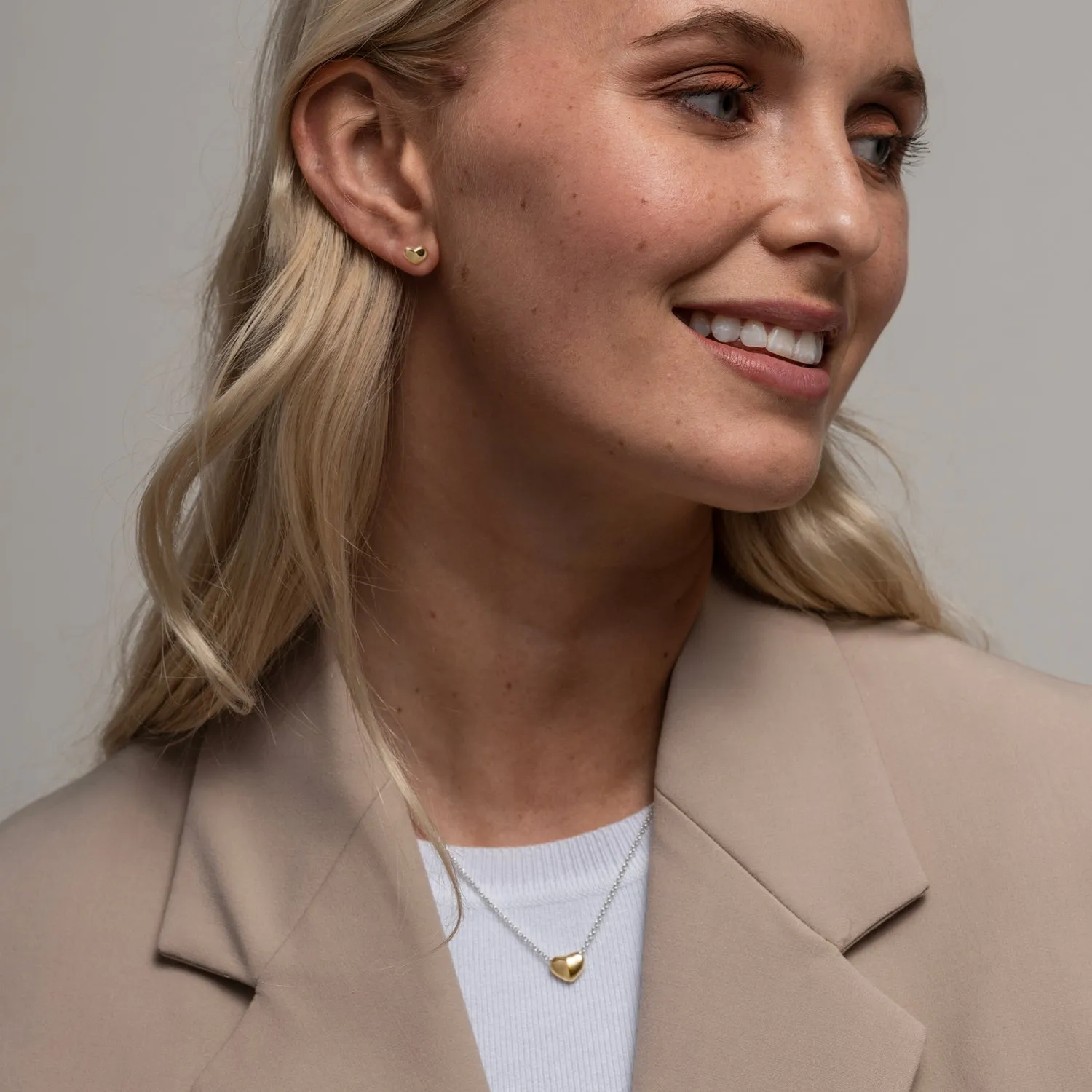 Sculptural Mini Heart Studs