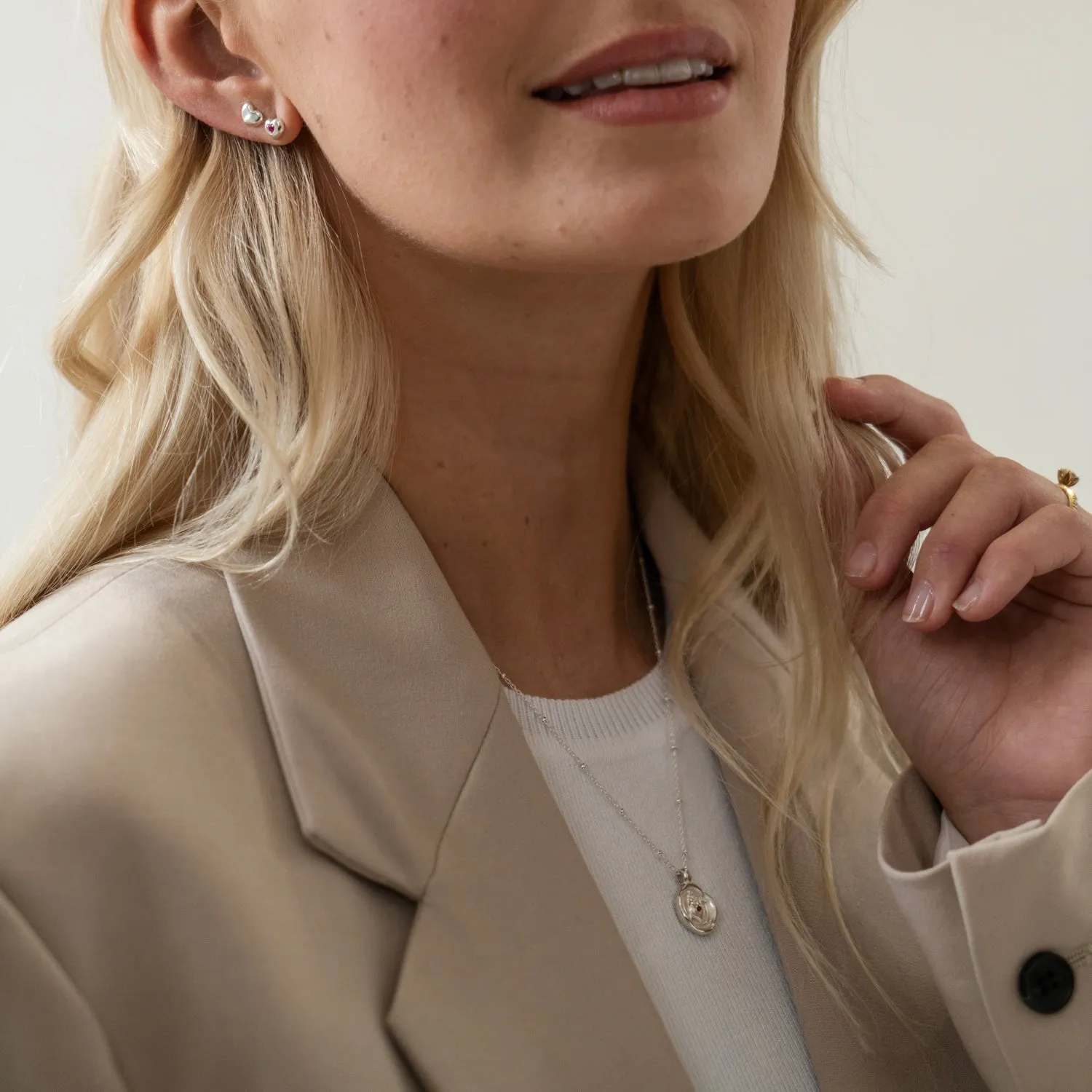 Sculptural Mini Heart Studs