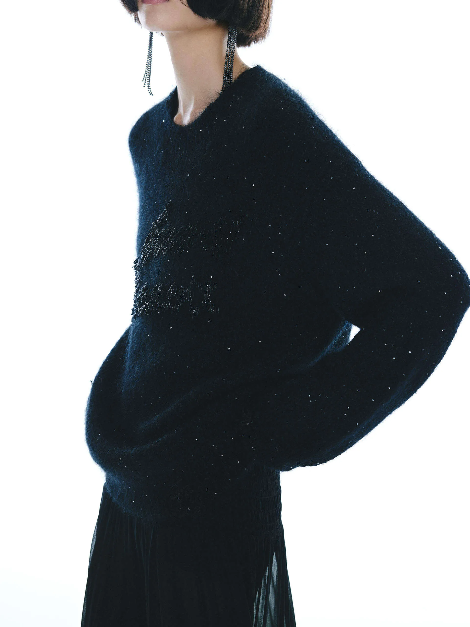 Sequin Detail Knitted Sweater