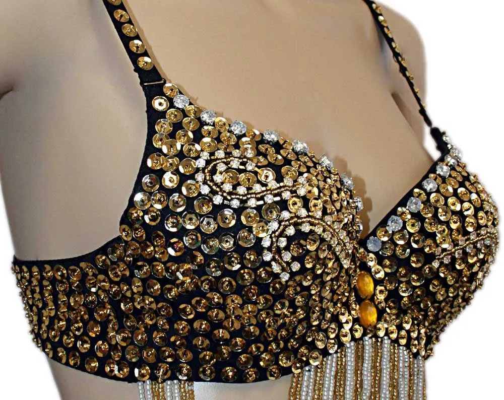 Sexy Chandelier Embellished Sequin Belly Dance Bra Top