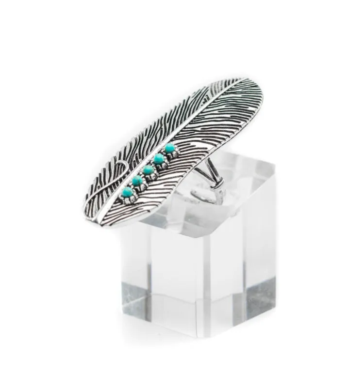 Silver Feather Scarf Slide