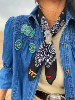 Silver Feather Scarf Slide