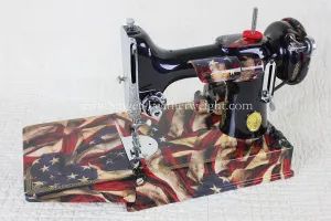 Singer Featherweight 221 Sewing Machine, PATRIOTIC One-Of-A-Kind Specialty - Painted