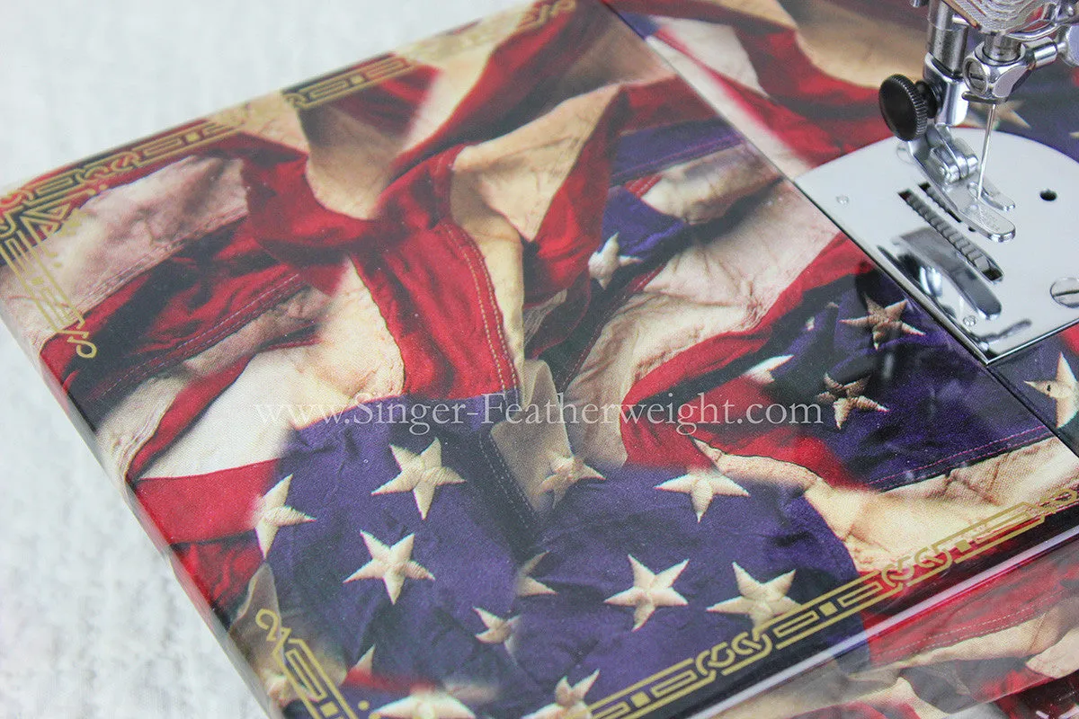 Singer Featherweight 221 Sewing Machine, PATRIOTIC One-Of-A-Kind Specialty - Painted