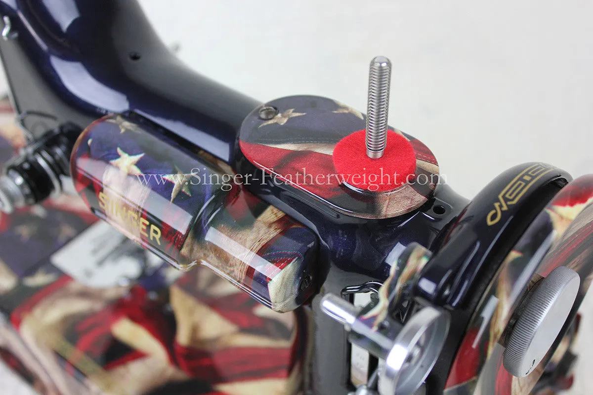 Singer Featherweight 221 Sewing Machine, PATRIOTIC One-Of-A-Kind Specialty - Painted