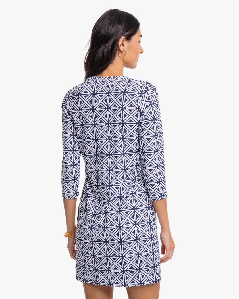 Southern Tide Alicia Painted Geo Performance Dress