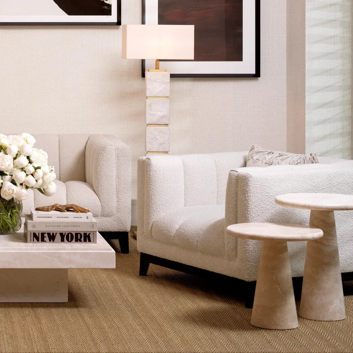Tara Travertine Side Table Large
