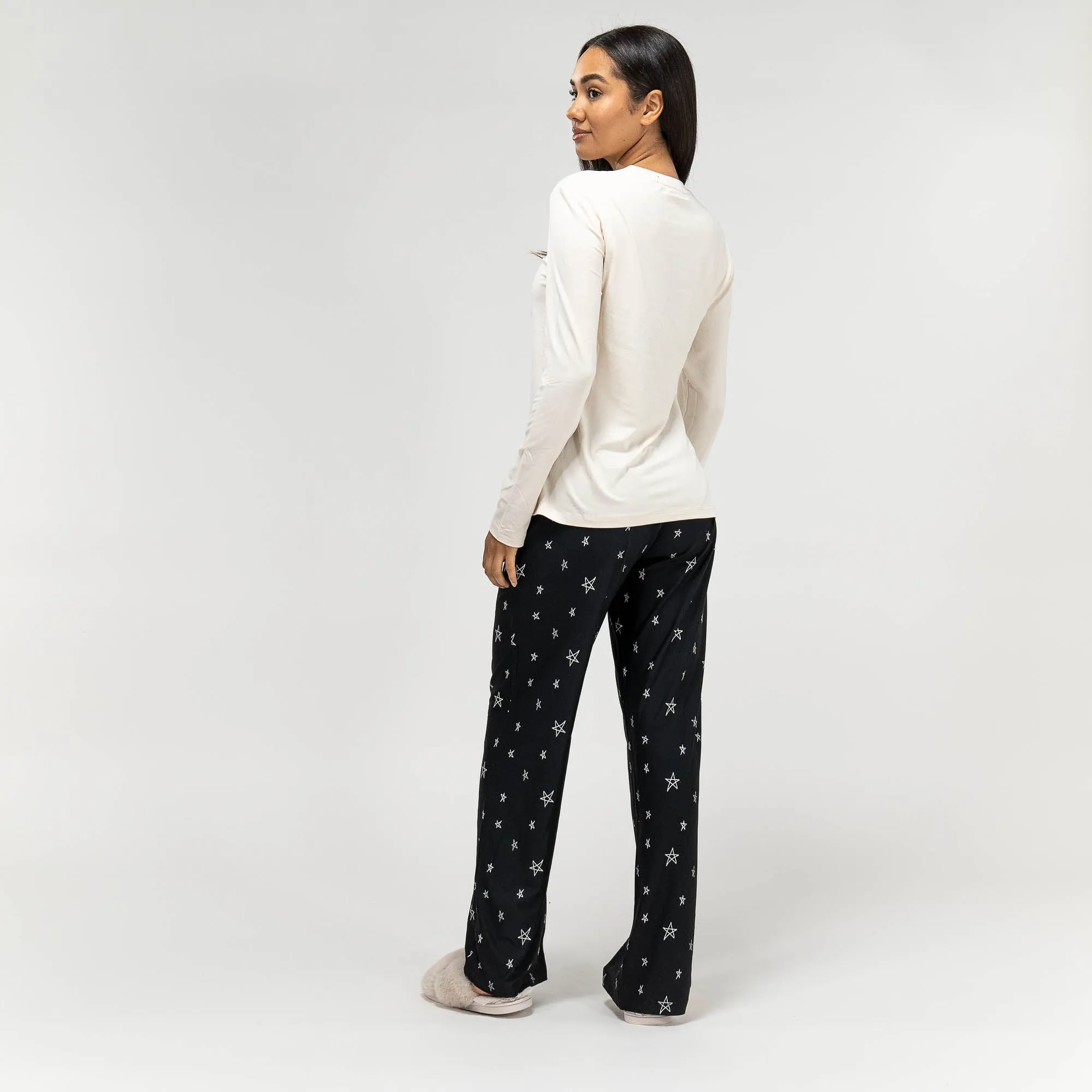 Women's Stars Slogan Jersey Pyjamas