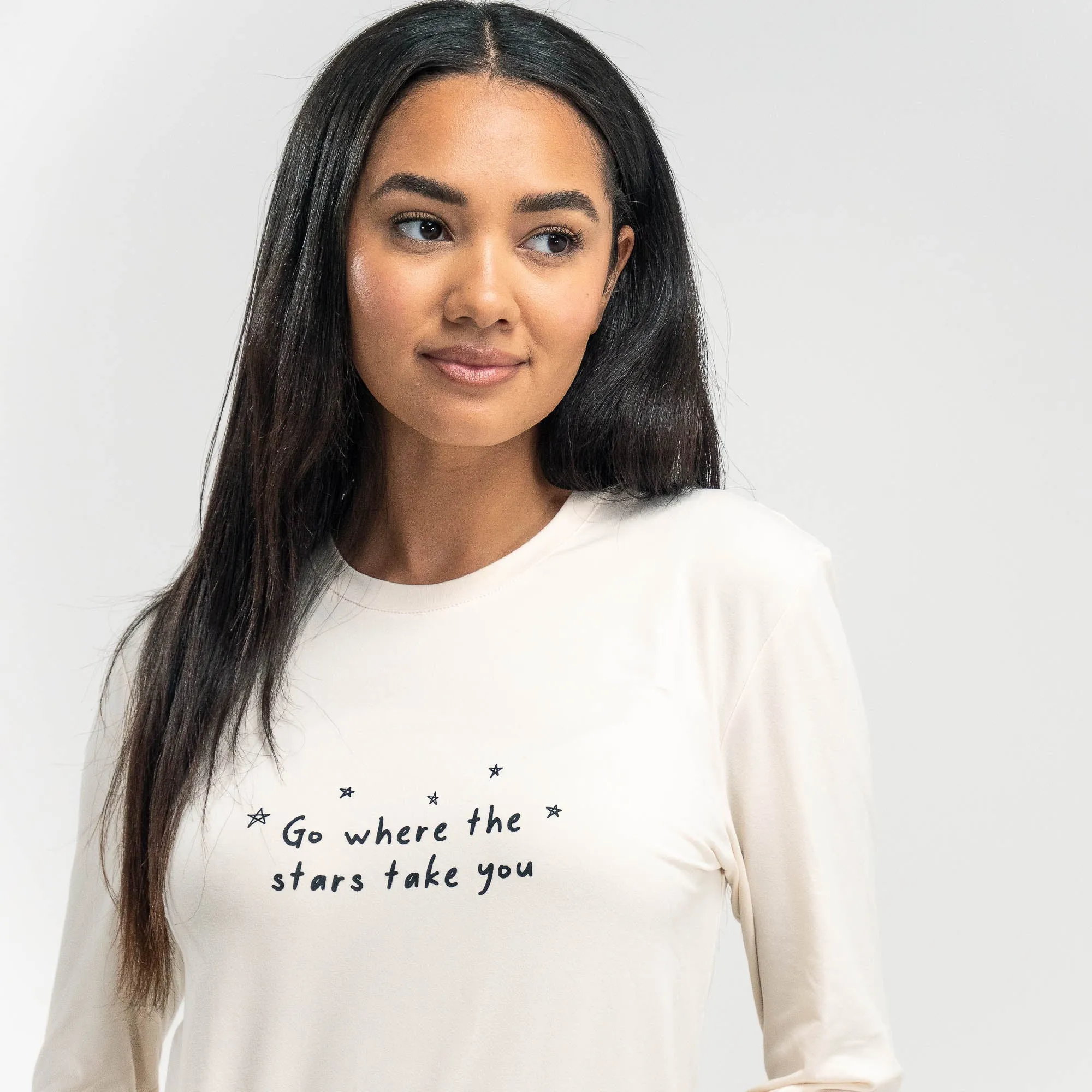 Women's Stars Slogan Jersey Pyjamas